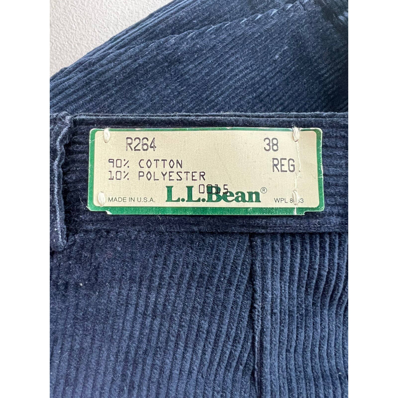 LL Bean Corduroy Pants Mens 38x29 Blue Khaki Straight Leg Vintage 1993 With Tags