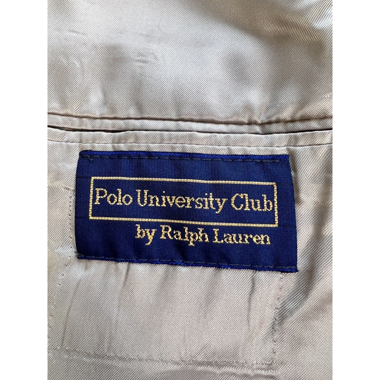 Ralph Lauren Polo University Club 3 Button Blazer 44L Sport Coat Jacket Brown