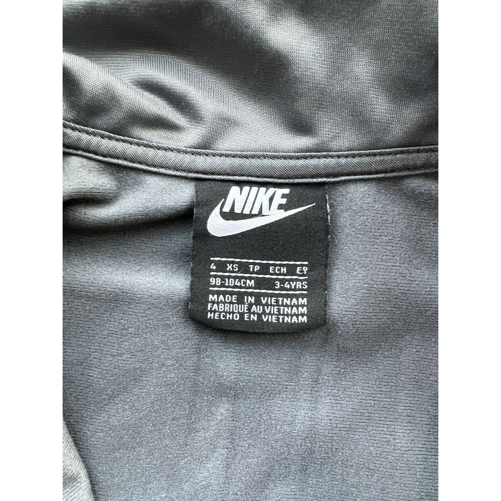 Nike Boys Track Jacket Size 4/XS (3-4years) Gray And Black Full-Zip Just Do It