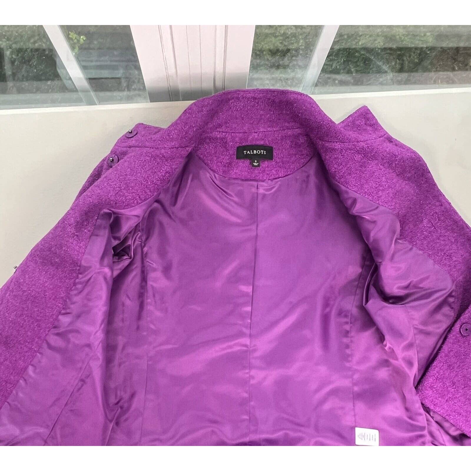 Talbots Boiled Wool Blend Jacket Women’s Size 2 Button Up Cardigan Blazer