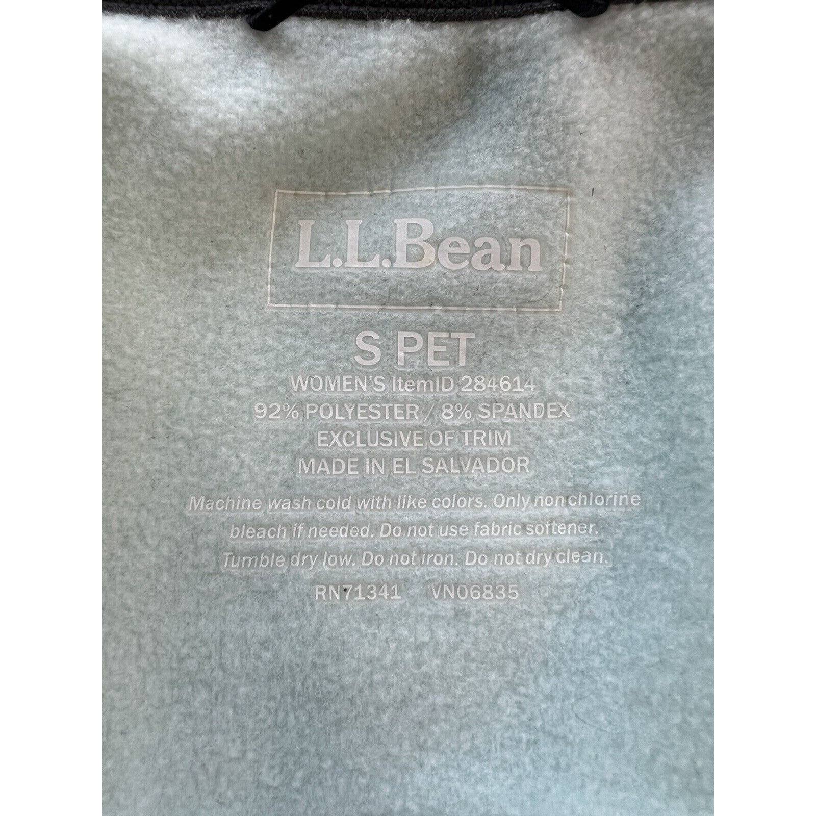 LL Bean Vest Women’s Small Petite Teal And Gray Full Zip Polyester Stretch