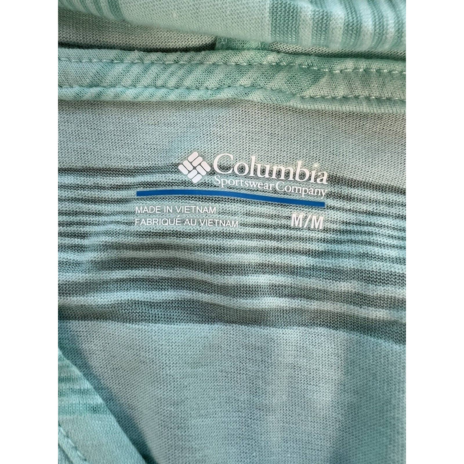Columbia Inner Luminosity Hoodie Women’s Medium Sheer Striped Lightweight Teal