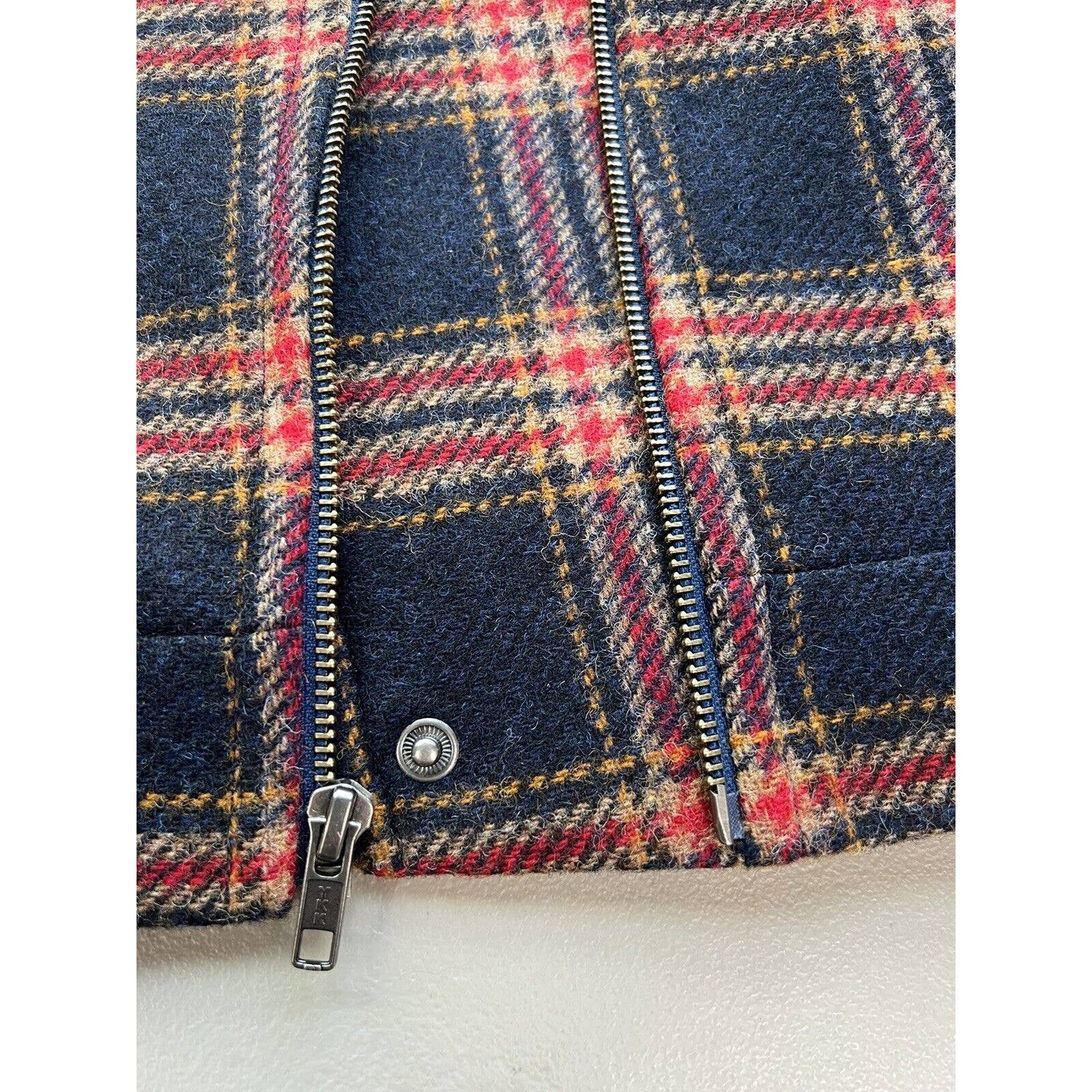 Brooks Brothers Asymmetric Blazer Women’s 6 Tartan Plaid Zippered Jacket Wool