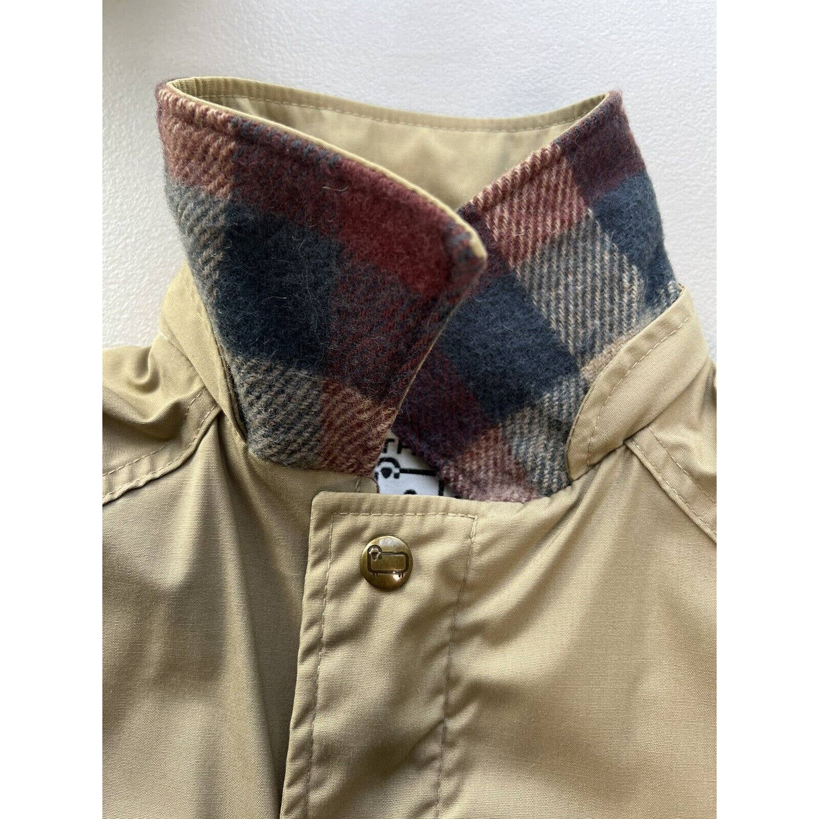 Woolrich Woman Wool Plaid Lined Parka Women’s Medium Khaki Vintage USA Jacket