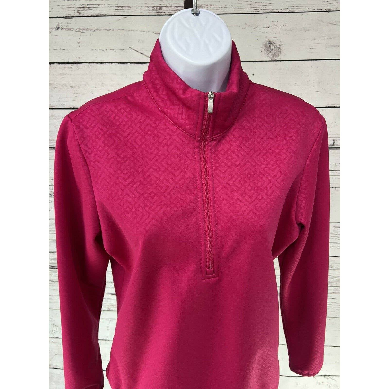 Adidas Women's Small Pink Long Sleeve 1/4 Zip Performance Pullover EXCELLENT