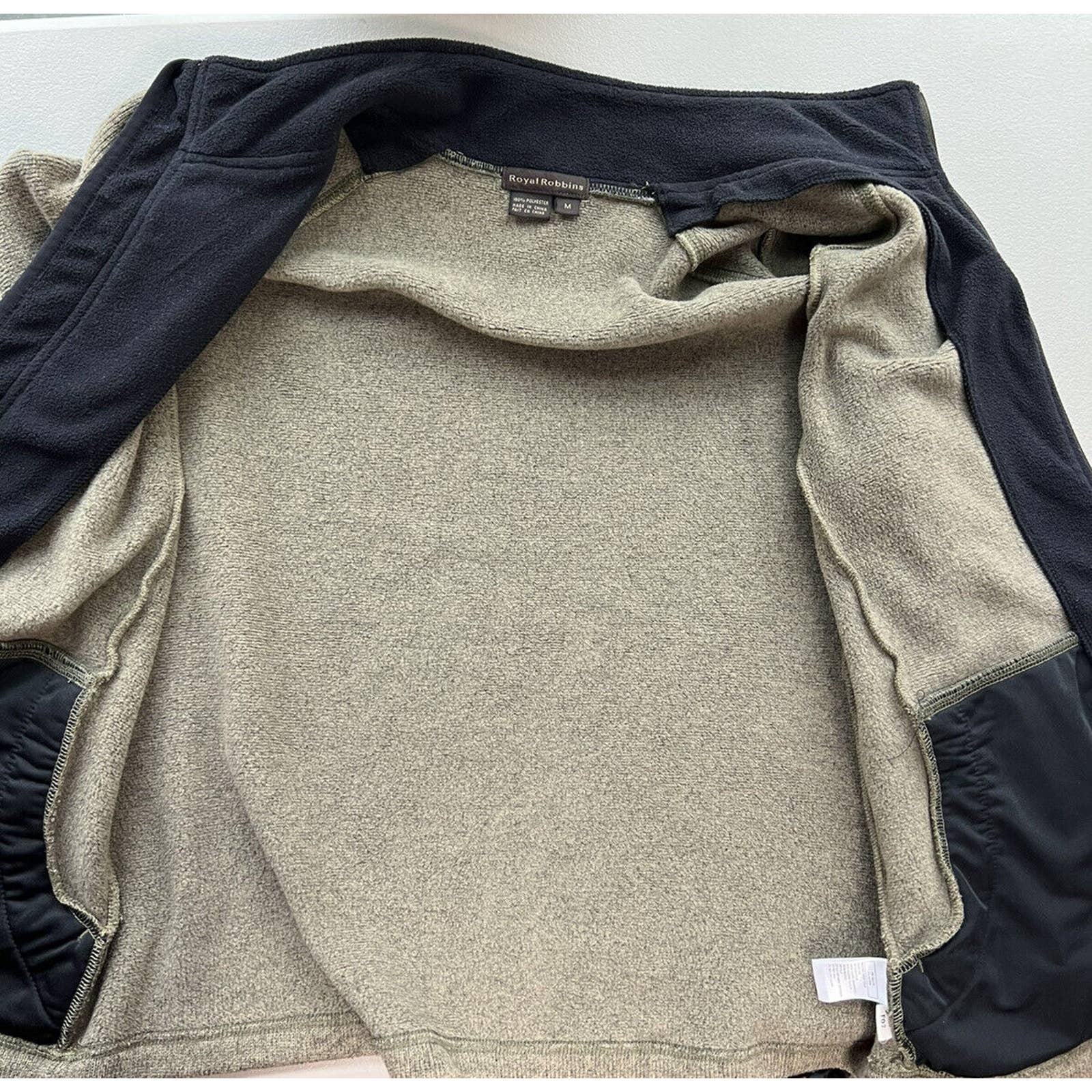 Royal Robbins Full Zip Fleece Sweater Jacket Womens Medium Pockets Taupe
