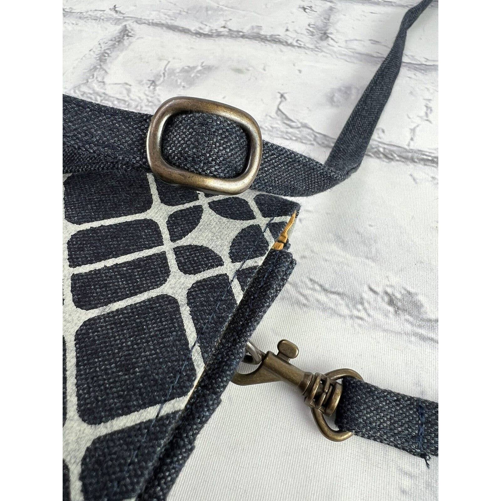Malia Designs Crossbody Bag Fair Trade Cotton Canvas Magnetic Closure Blue Denim