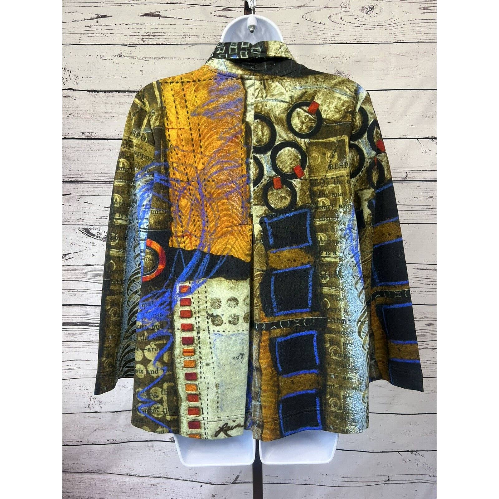 Dolcezza Simply Art Swing Coat Woman’s Small Abstract Colorful Print
