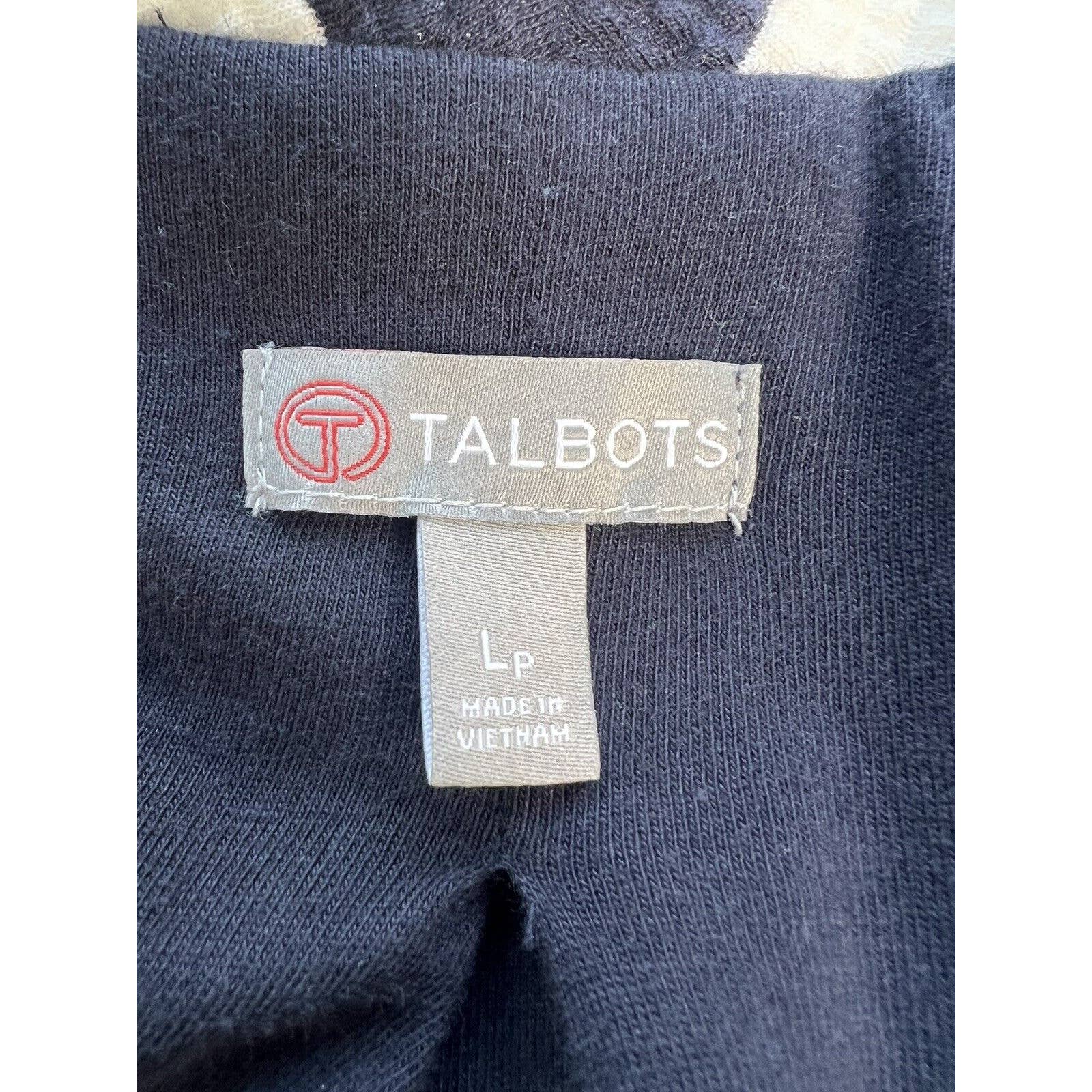 T by Talbots Jacket Womens Large Navy Blue White Stripe Casual Nautical Zip