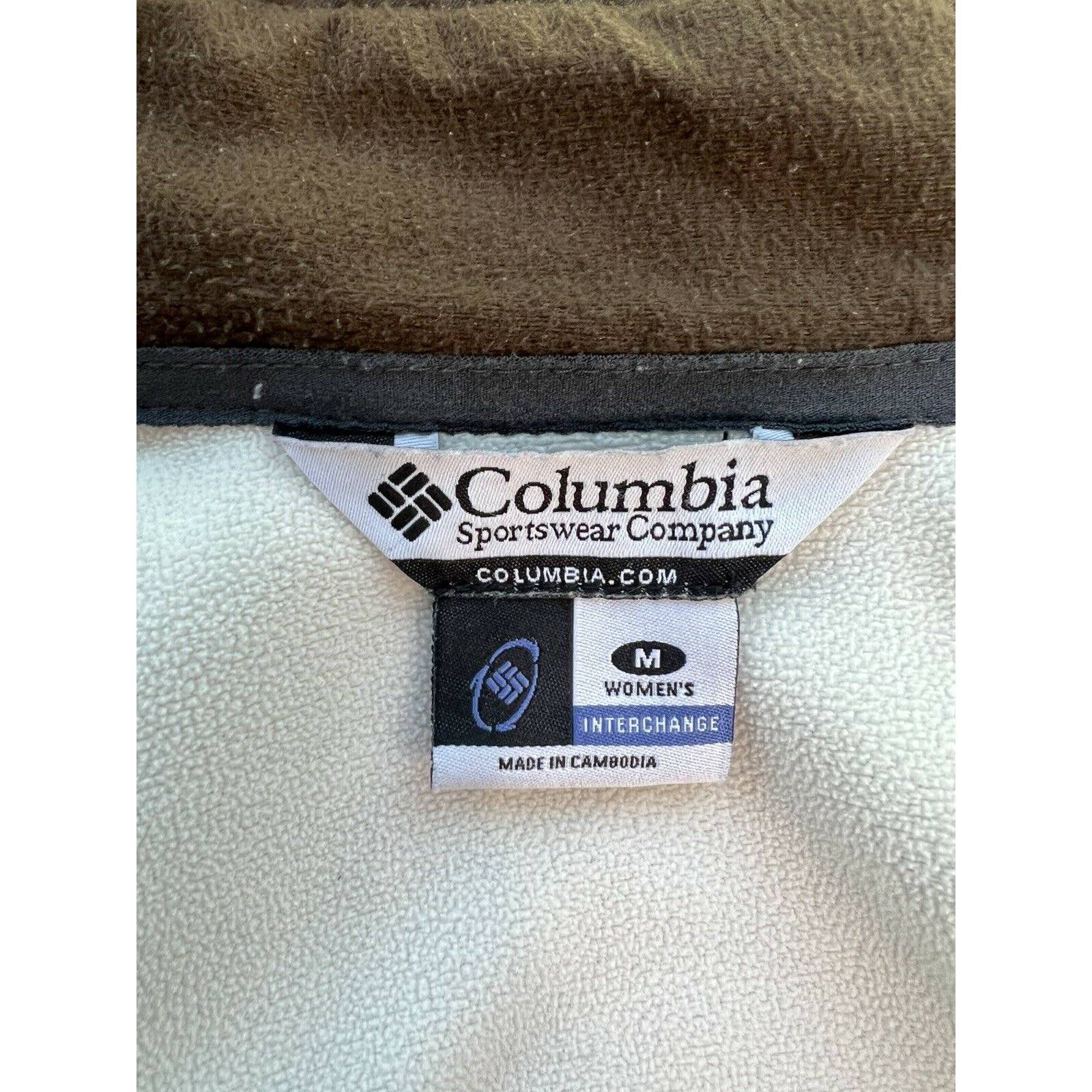 Columbia Womens Medium Brown And White Interchangeable Soft Shell Jacket