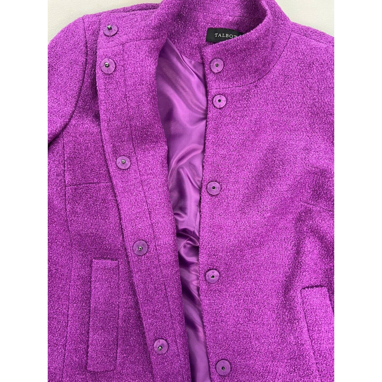 Talbots Boiled Wool Blend Jacket Women’s Size 2 Button Up Cardigan Blazer