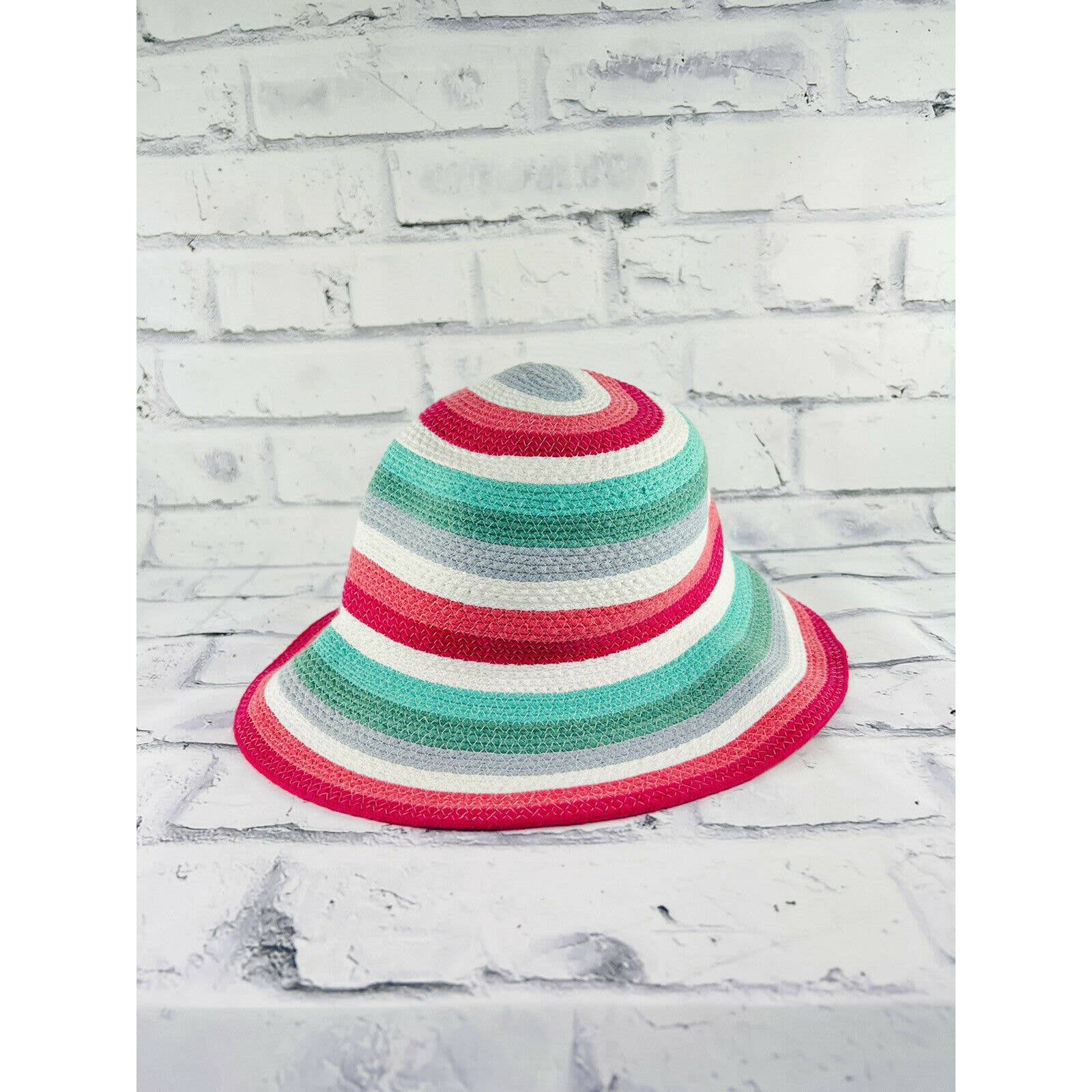Jaclyn Smith Floppy Hat Women’s One Size Beach Summer Colorful Stripes Packable