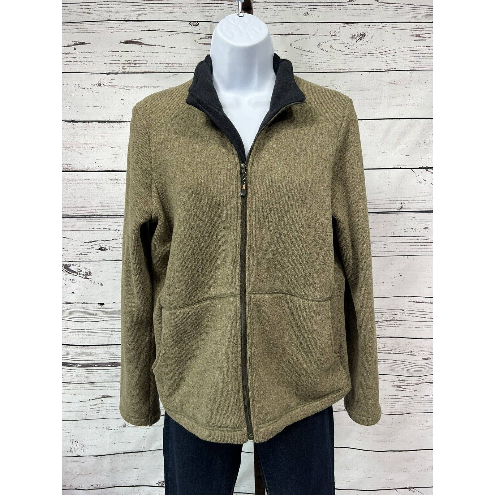 Royal Robbins Full Zip Fleece Sweater Jacket Womens Medium Pockets Taupe