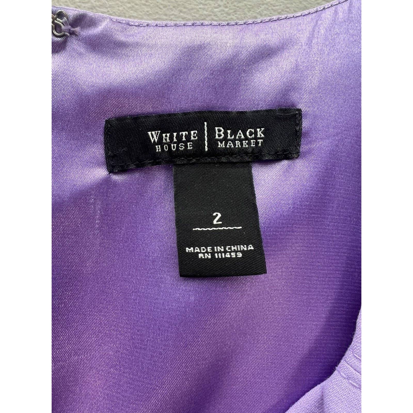 White House Black Market Dress Womens 2 Lavender Sleeveless Scoop Neck