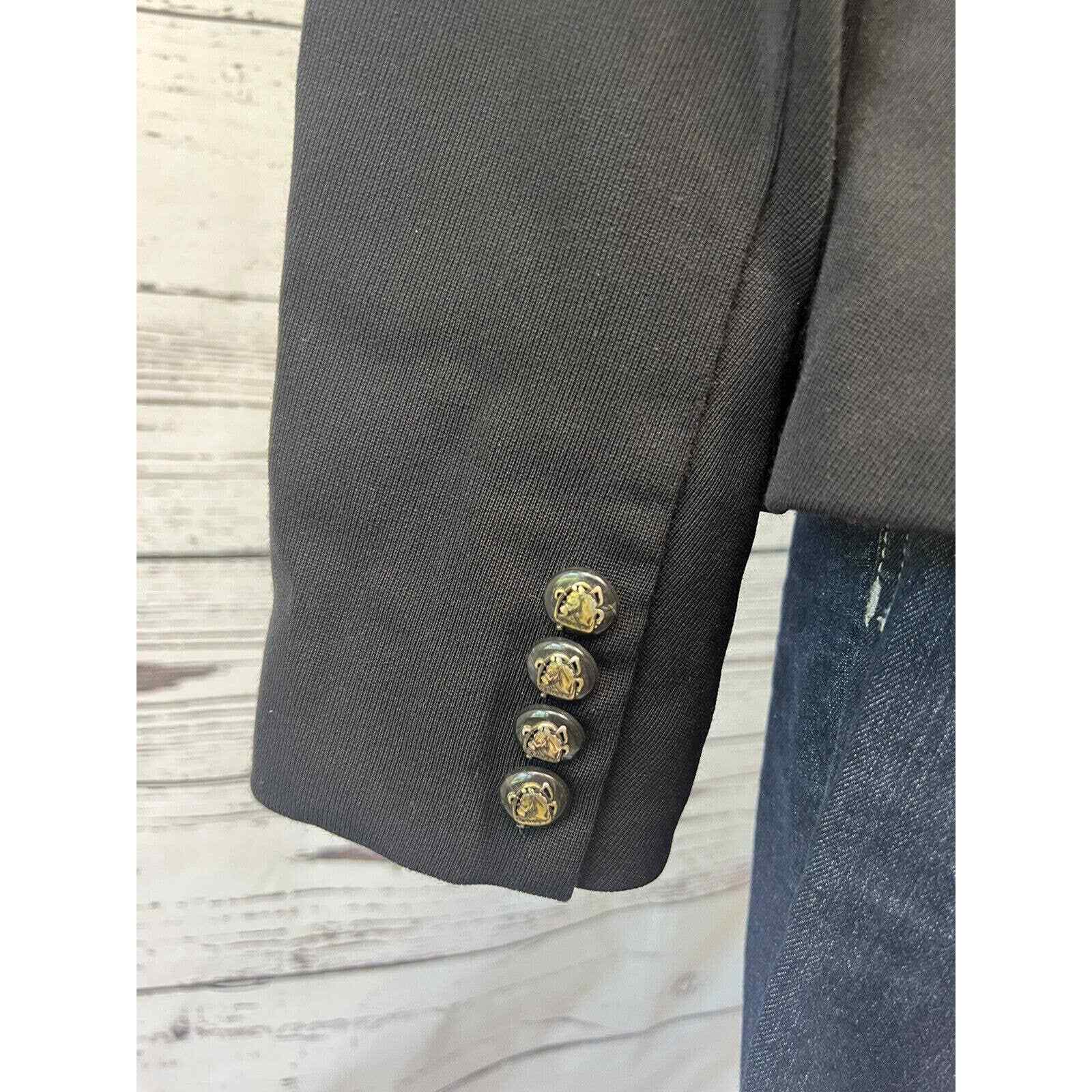 Lauren Ralph Lauren Blazer Women’s Size 4 100% Wool Black Gold Buttons